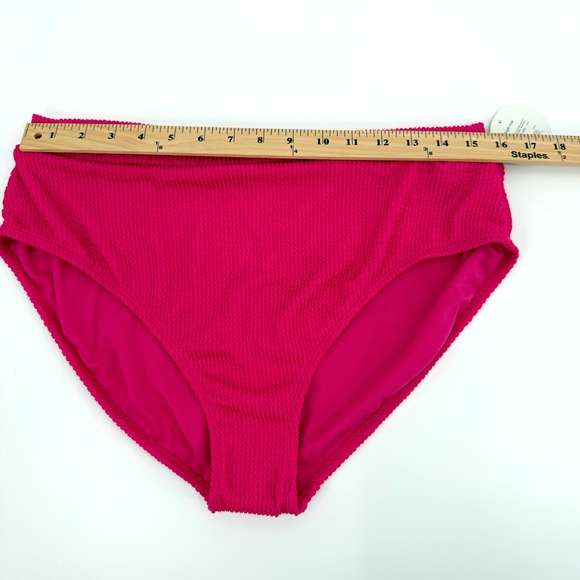 Decree Womens High Rise Textured Full Coverage Bikini Bottom Pink XL NWT - Picture 6 of 9